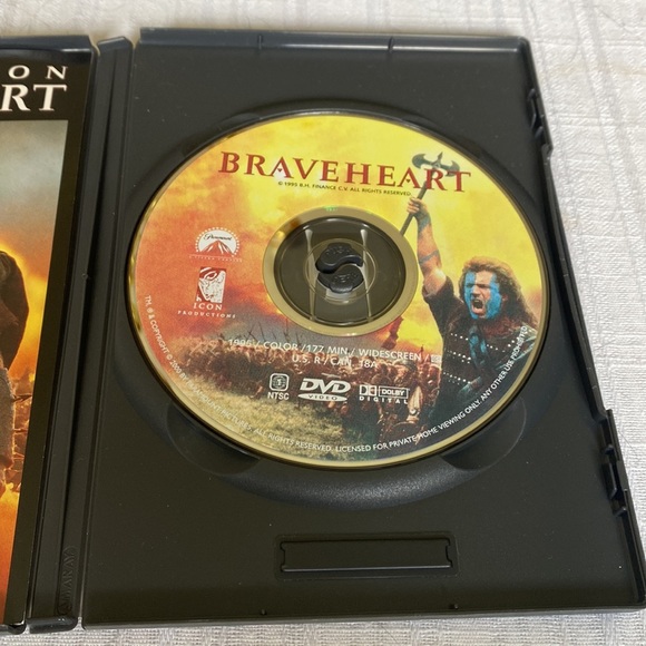 🎬PRICING🎬 Braveheart DVD with Mel Gibson - Widescreen Edition - Picture 6 of 7